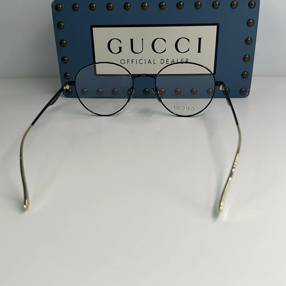 New Authentic GUCCI GG0337O Round Black Eyeglasses